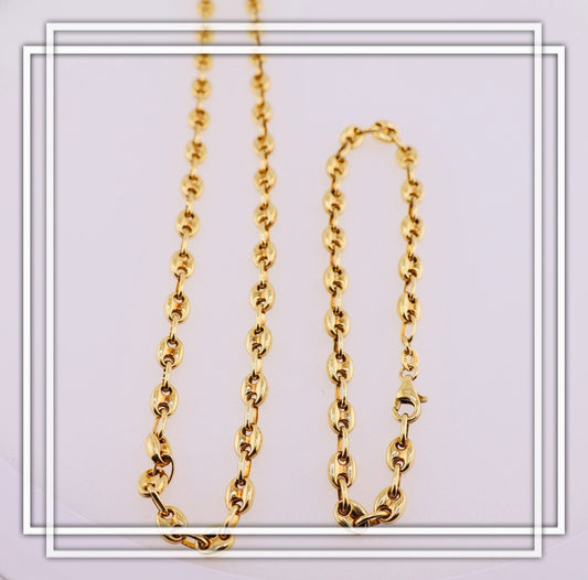 Cadena y pulsera de oro