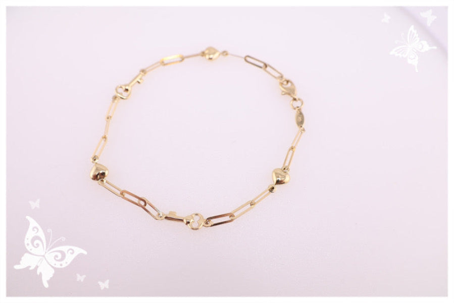 Pulseras de llaves y corazones