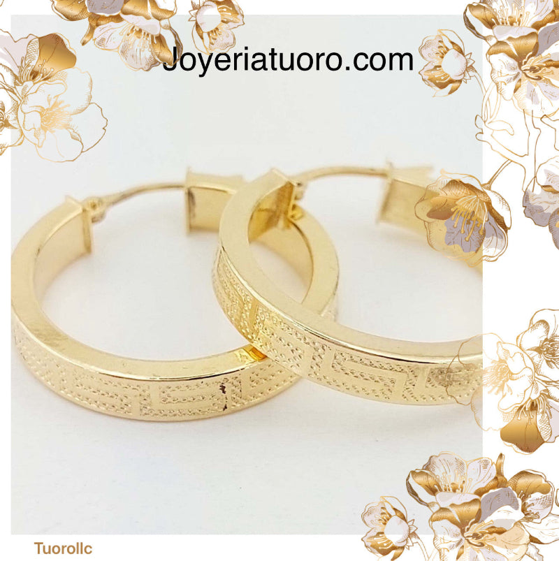 Pendientes de aro meandro