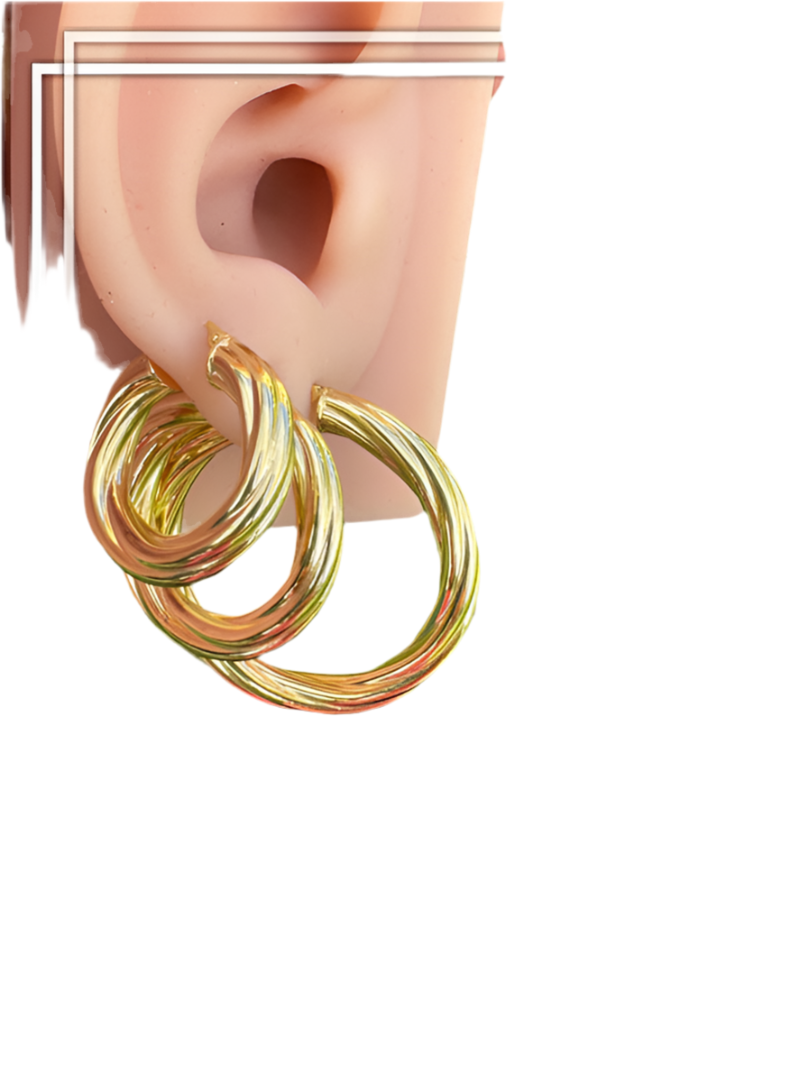 Argollas torcidas lisas, grosor 5 mm. -  