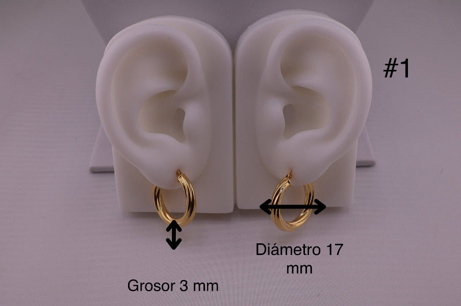 Argollas torcidas lisas, grosor 3 mm - TU ORO LLC