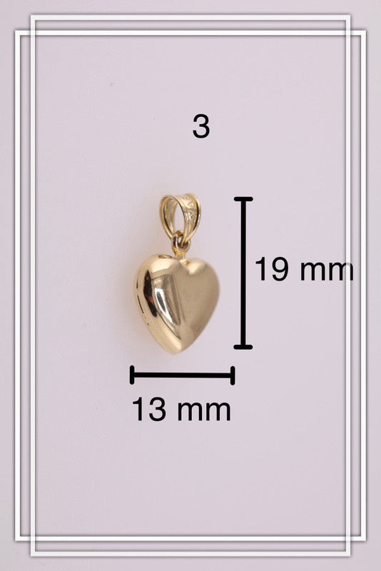 Dijes de corazón oro