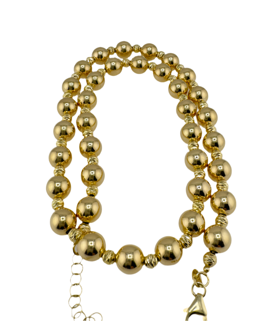 Collar de bolas pulido espejo.
