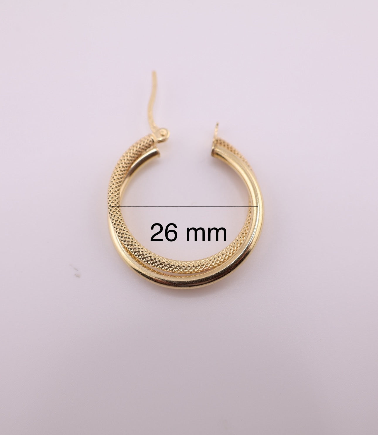 Aretes doble banda lisos y satinados
