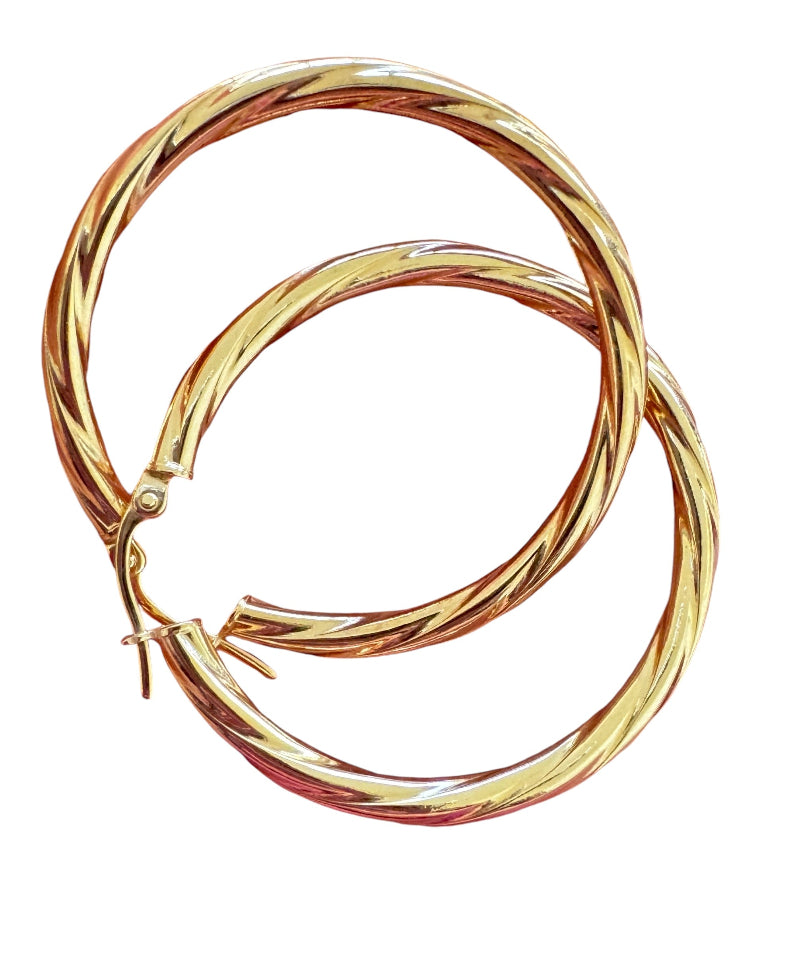 Argollas torcidas lisas, grosor 3 mm - TU ORO LLC