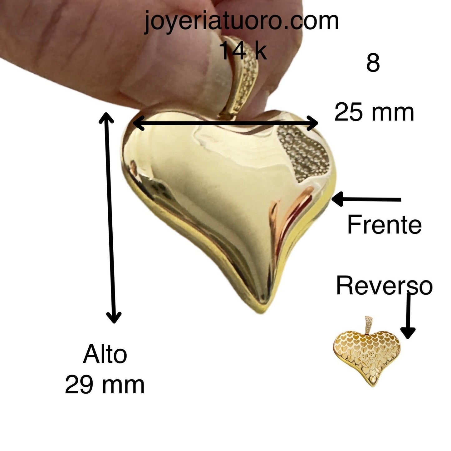 Dijes de corazón oro