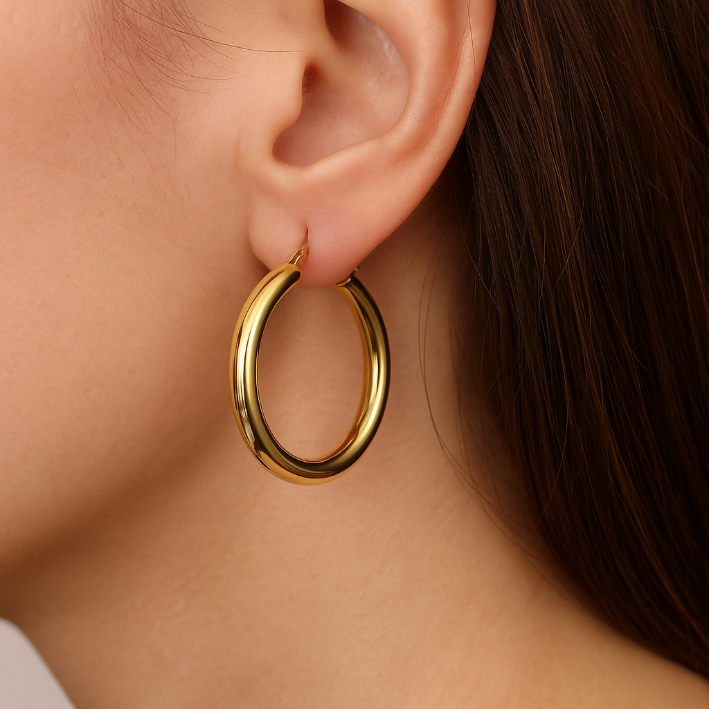 Plain hoop earrings
