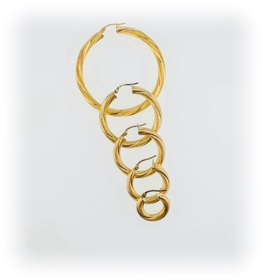 Argolla torcida satinada, grosor 4 mm,  