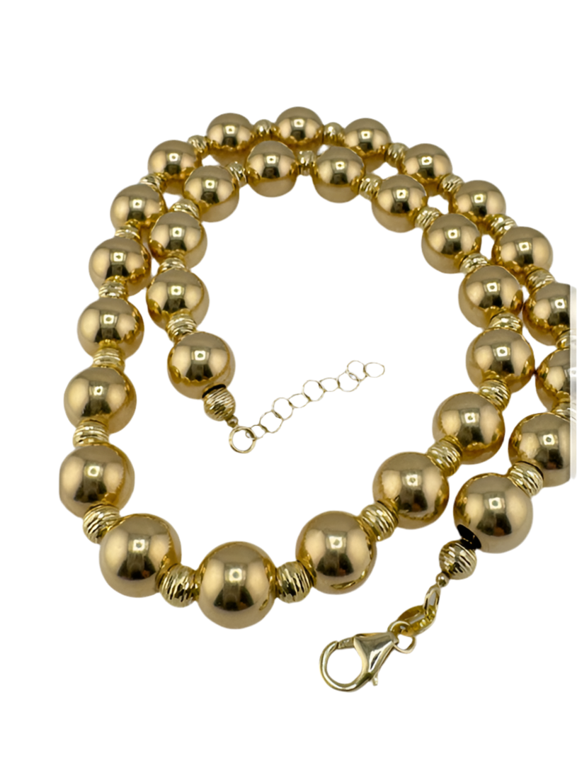 Collar de bolas pulido espejo.