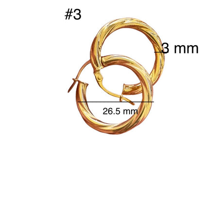 Argollas torcidas lisas, grosor 3 mm