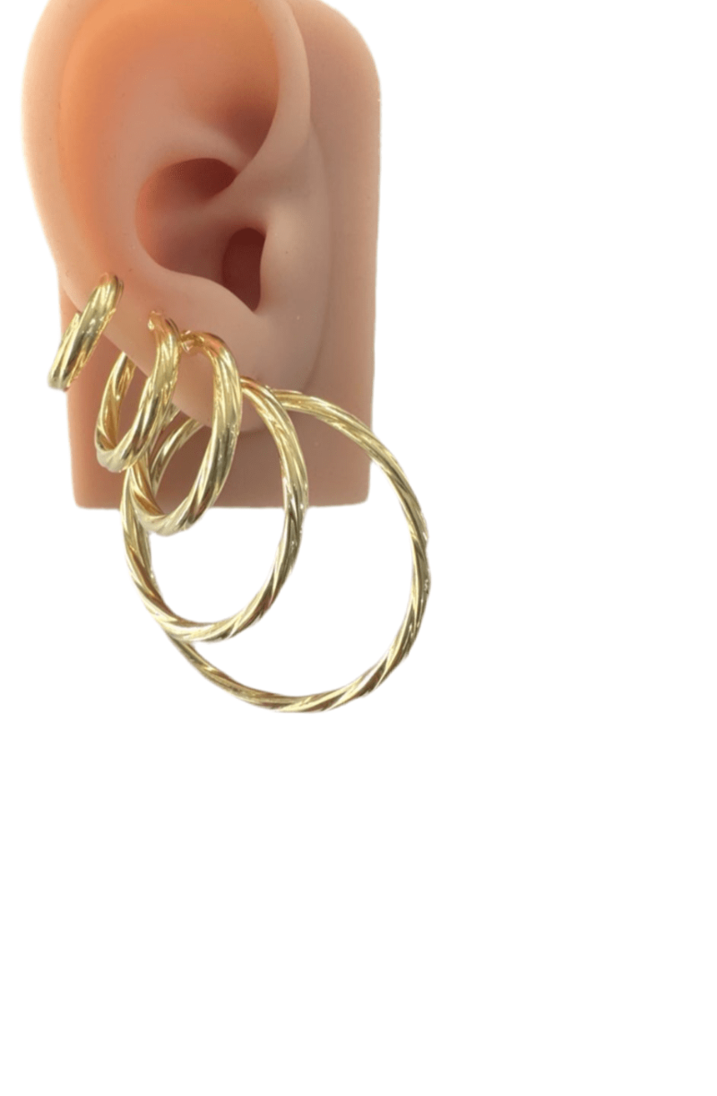 Argollas torcidas lisas, grosor 3 mm