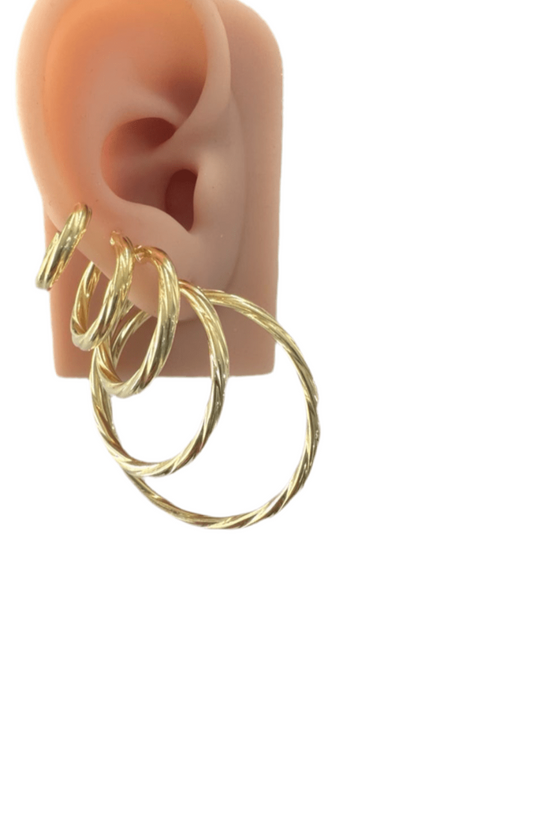 Argollas torcidas lisas, grosor 3 mm