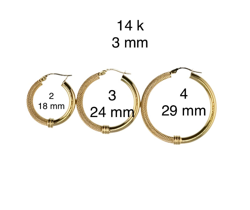 Aretes de aro lisos y satinados