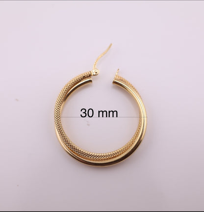 Aretes doble banda lisos y satinados
