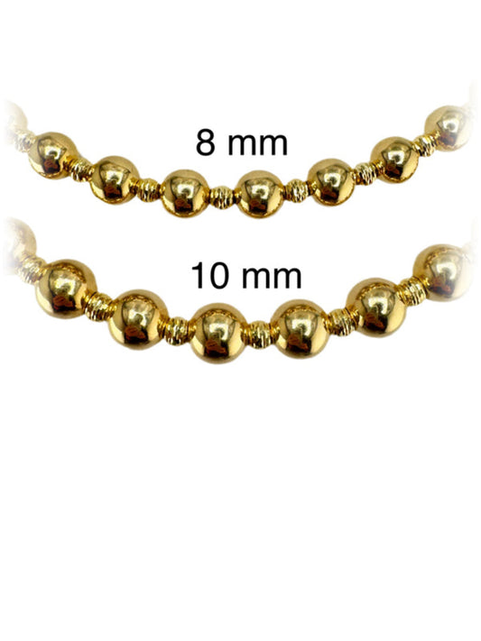 Collar de bolas pulido espejo.