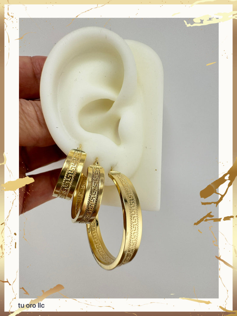 Pendientes de aro meandro