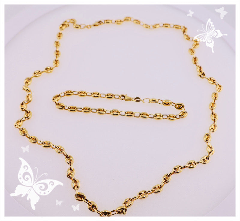 Cadena y pulsera de oro