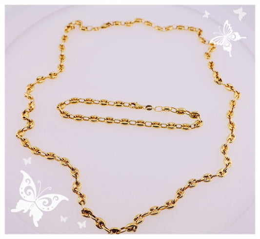 Cadena y pulsera de oro