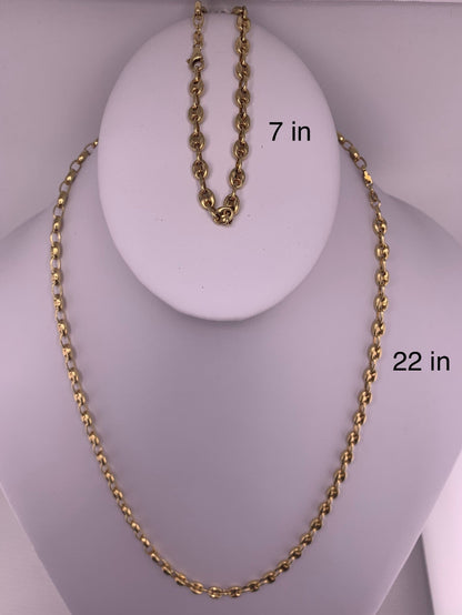 Cadena y pulsera de oro