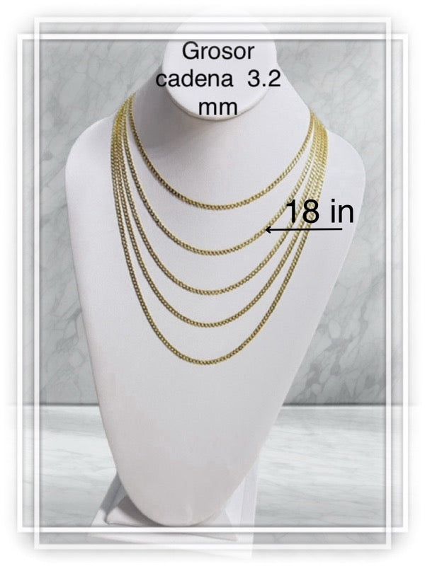 Cadena cubano italiana 3.2 mm