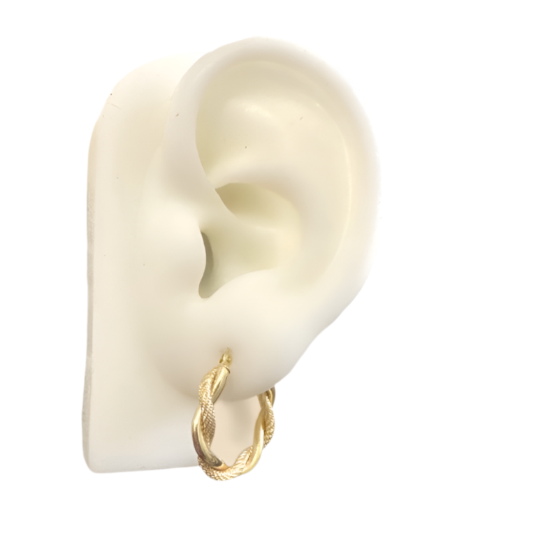 Aretes retorcidos lisos y satinados