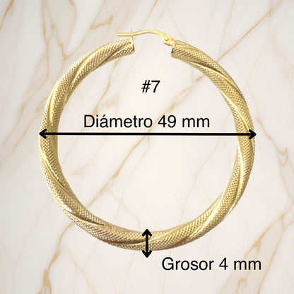 Argolla torcida satinada, grosor 4 mm,