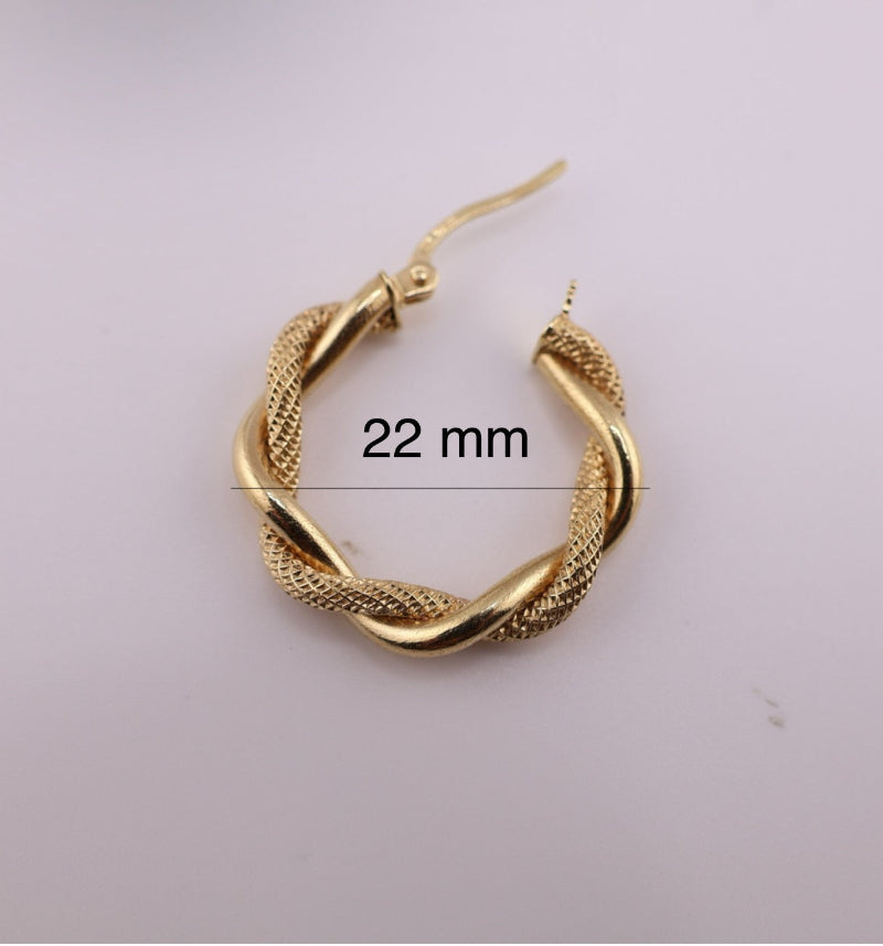 Aretes retorcidos lisos y satinados