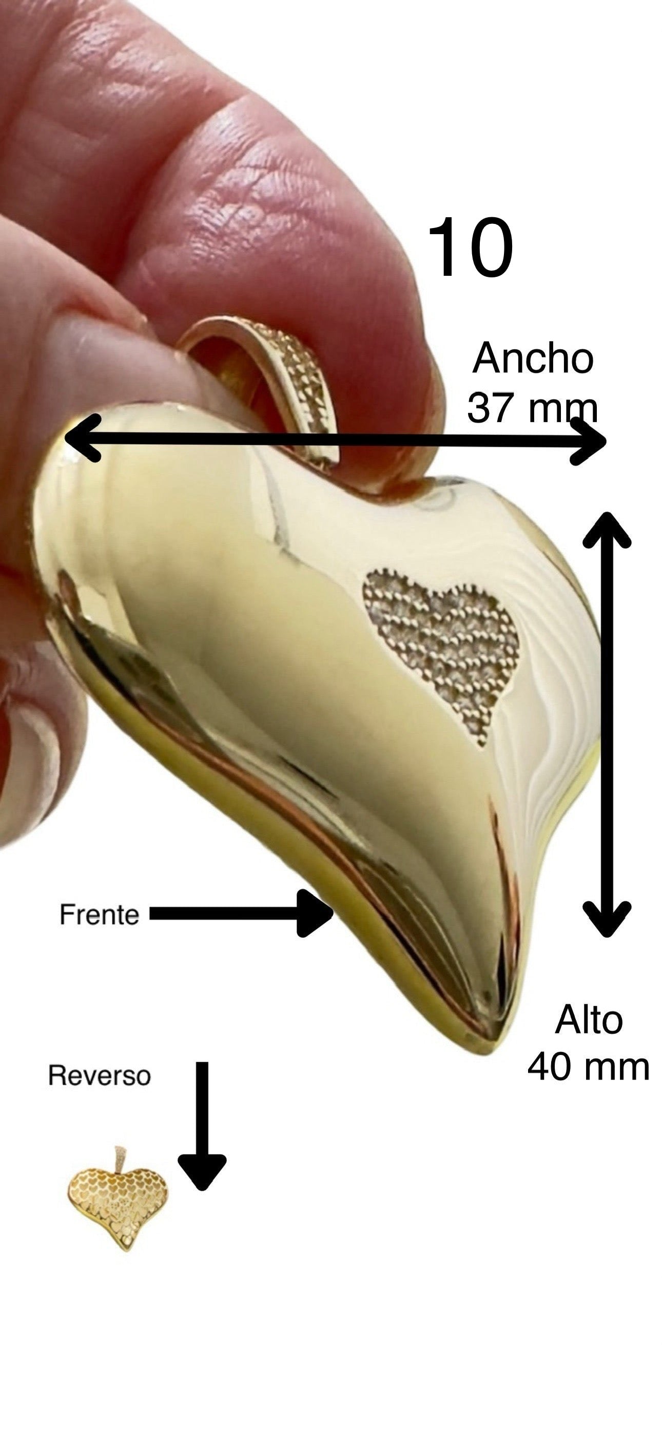 Dijes de corazón oro