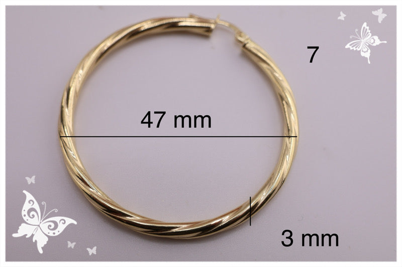 Argollas torcidas lisas, grosor 3 mm
