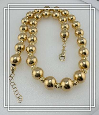 Collar de bolas pulido espejo.