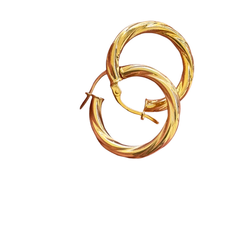 Argollas torcidas lisas, grosor 3 mm - TU ORO LLC