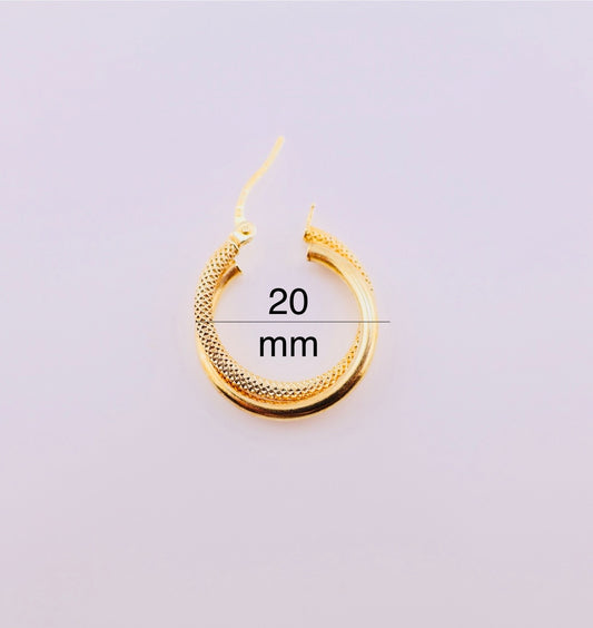 Smooth and satin double band earrings
