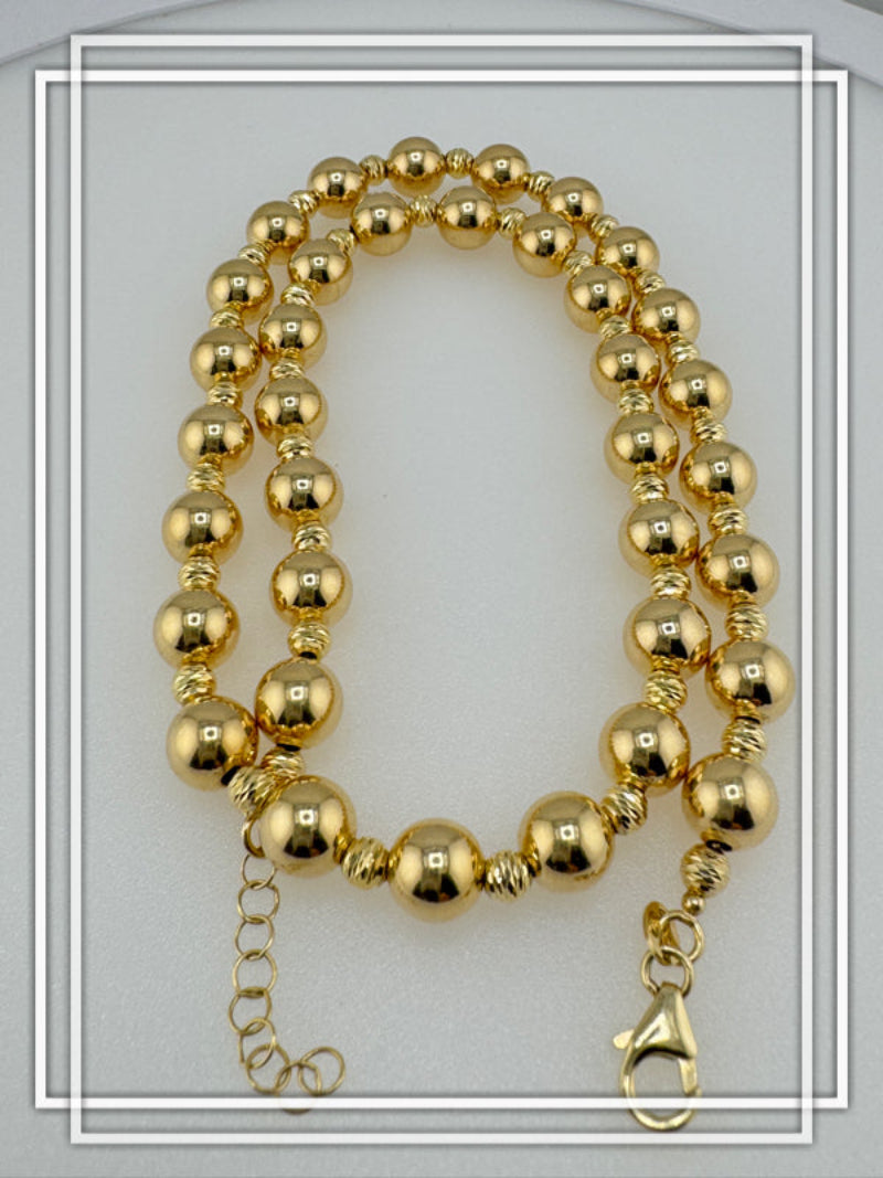 Collar de bolas pulido espejo.