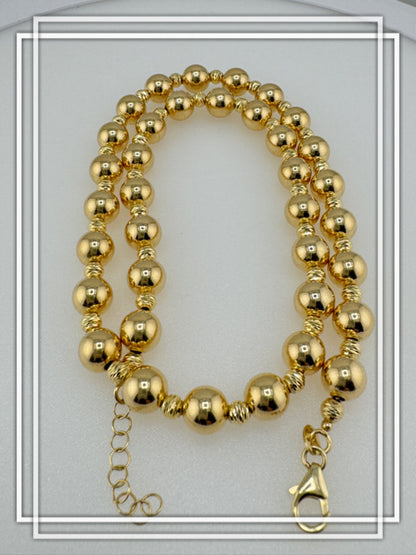 Collar de bolas pulido espejo.