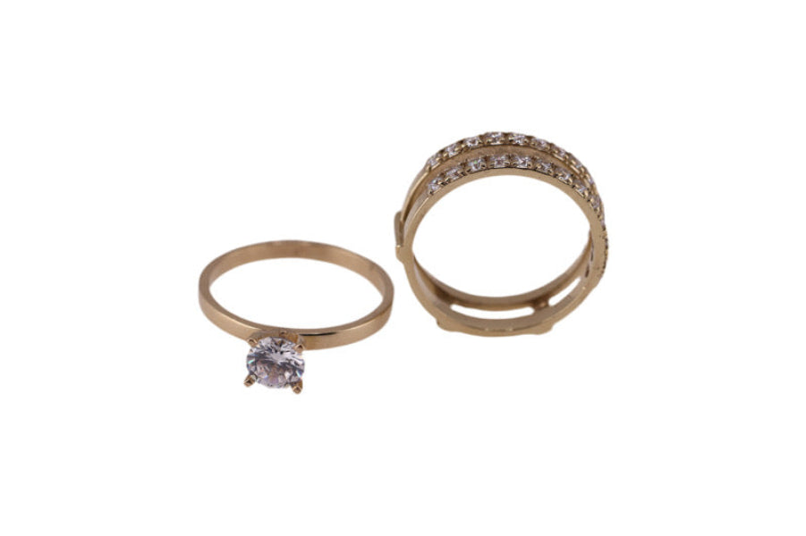 Anillo de compromiso doble aro