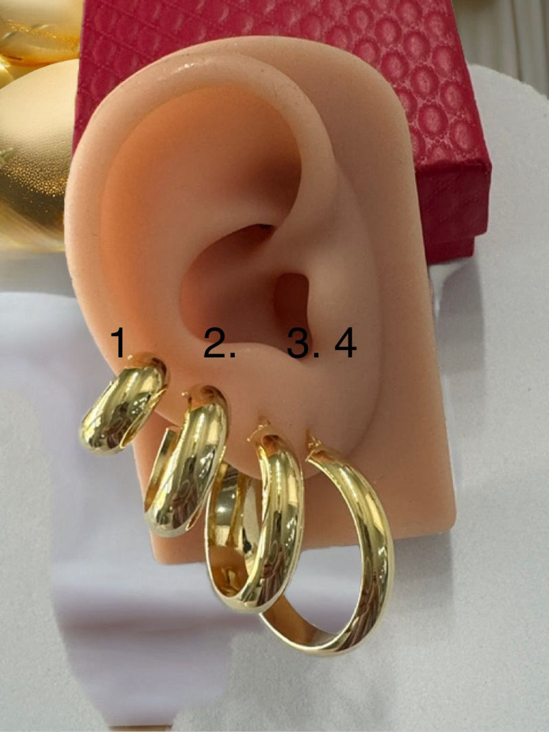 Pendientes de aro media caña