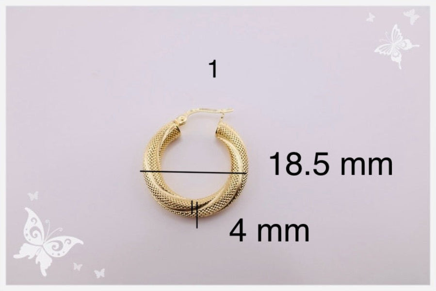 Argolla torcida satinada, grosor 4 mm,