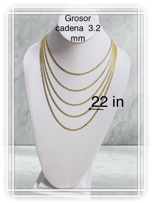 Cadena cubano italiana 3.2 mm