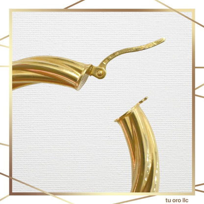 Argollas torcidas lisas, grosor 5 mm. -  