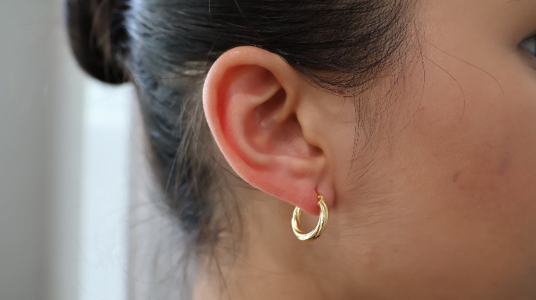 Argollas torcidas lisas, grosor 3 mm - TU ORO LLC
