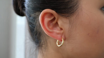 Argollas torcidas lisas, grosor 3 mm - TU ORO LLC