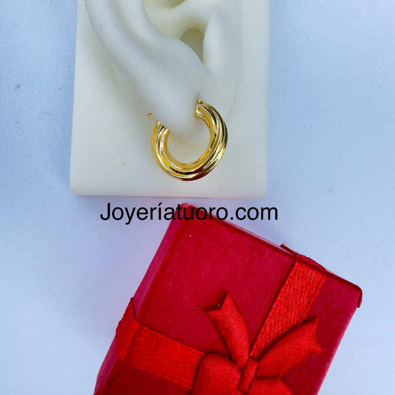 Argollas torcidas lisas, grosor 4 mm. - TU ORO LLC