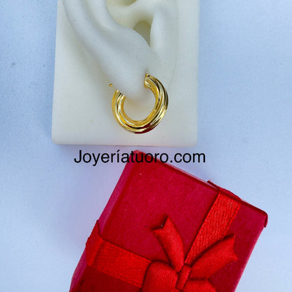 Argollas torcidas lisas, grosor 4 mm. - TU ORO LLC