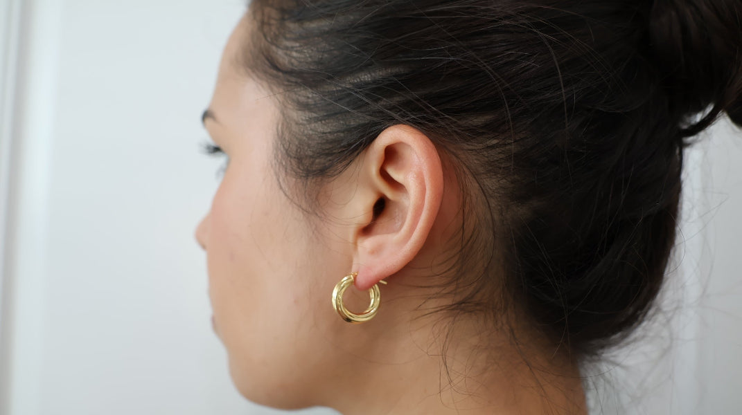 Argollas torcidas lisas, grosor 4 mm. - TU ORO LLC