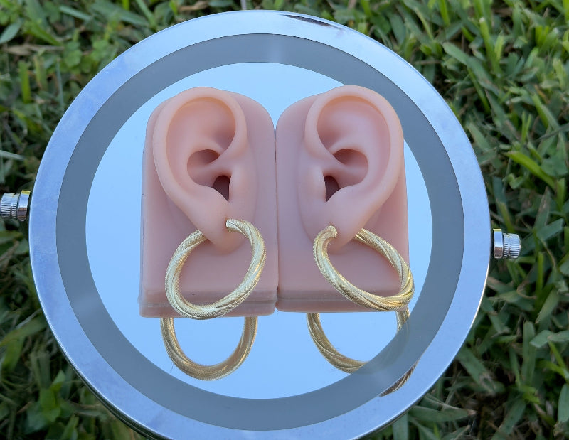 Argollas torcidas satinadas, grosor 5 mm,  