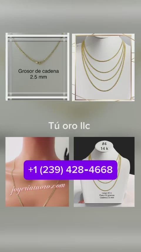 Cadena cubana italiana 2.5mm