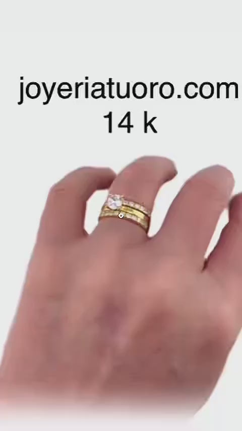 Anillo de compromiso doble aro