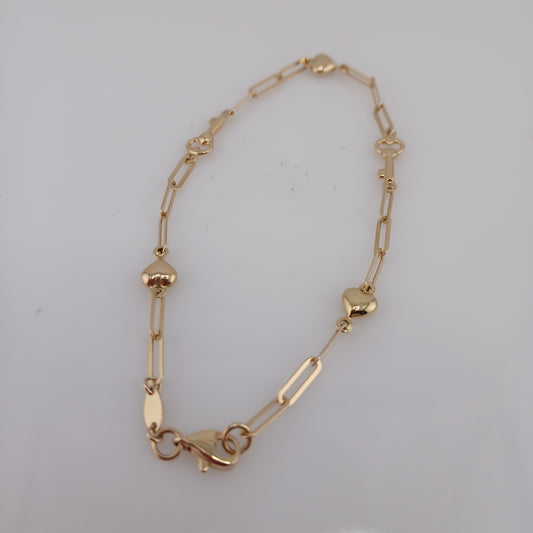 Pulseras de llaves y corazones