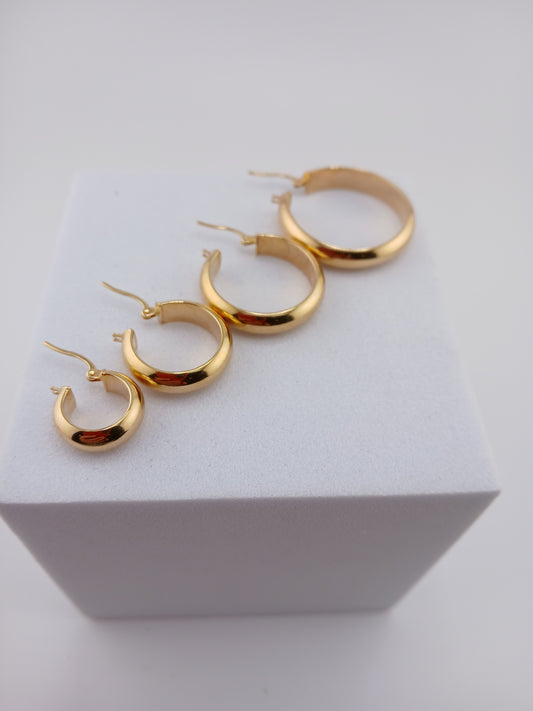 Half-round hoop earrings