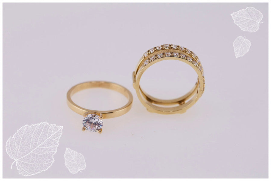 Anillo de compromiso doble aro